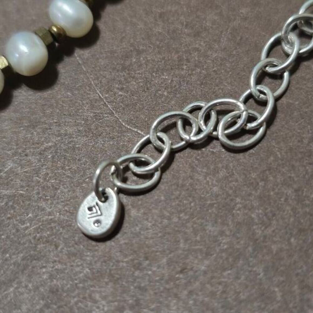 SILPADA N1894 Pearl Brass Sterling Silver Go Coastal Necklace 925 - Picture 7 of 10